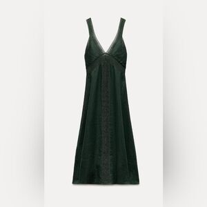 Zara ZW COLLECTION LINEN SLIP DRESS size L